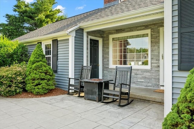 7 Scenic Dr, Wilbraham, MA 01095 - view of patio featuring a fire pit