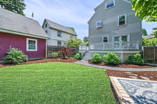 16 Desmond Ave, Manchester, MA 01944 - view of yard with a wooden deck