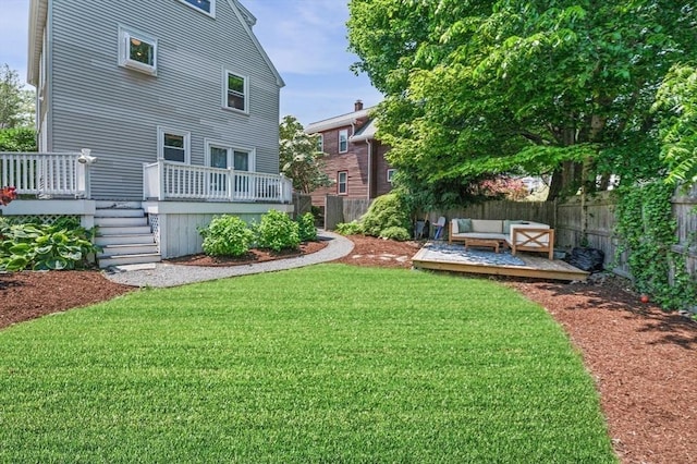 16 Desmond Ave, Manchester, MA 01944 - view of yard with a deck and outdoor lounge area