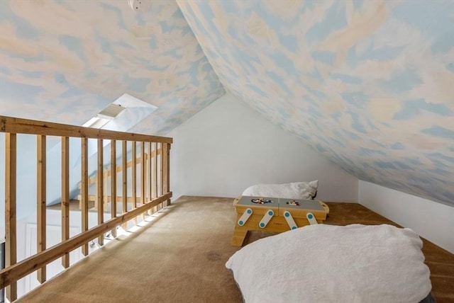 bonus room featuring carpet and vaulted ceiling