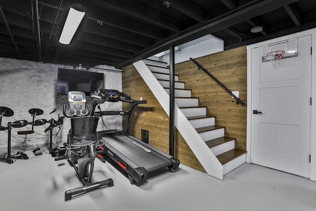 10 Hemenway St, Methuen, MA 01844 - exercise area featuring wooden walls