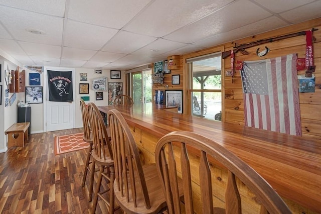 10 Tobin Dr, Dudley, MA 01571 - dining room with a drop ceiling, wood finished floors, and bar area