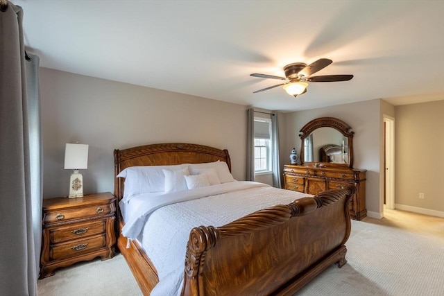 225 Salem Rd, Dracut, MA 01826 - bedroom with light colored carpet, a ceiling fan, and baseboards