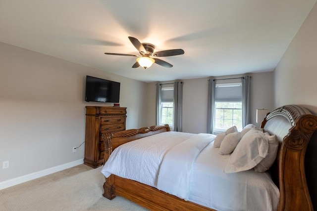225 Salem Rd, Dracut, MA 01826 - bedroom featuring light carpet, baseboards, and a ceiling fan