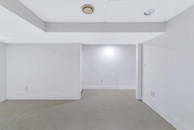 below grade area with baseboards