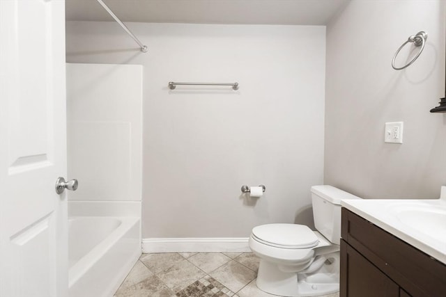 90 Litchfield Unit A, Boston, MA 02135 - full bath with baseboards, vanity, shower / tub combination, and toilet