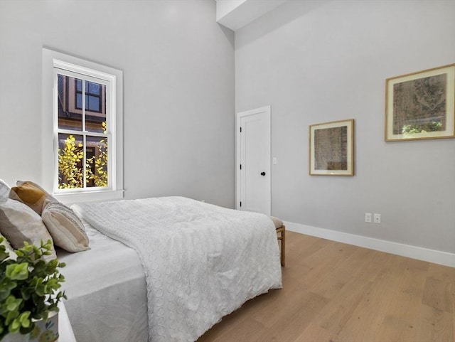 bedroom featuring light hardwood / wood-style flooring