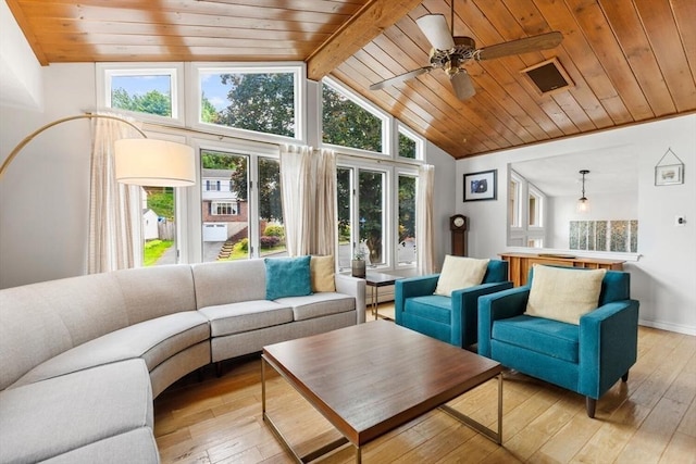 27 Johnson St, Malden, MA 02148 - living area featuring light wood-style floors, wood ceiling, and a ceiling fan