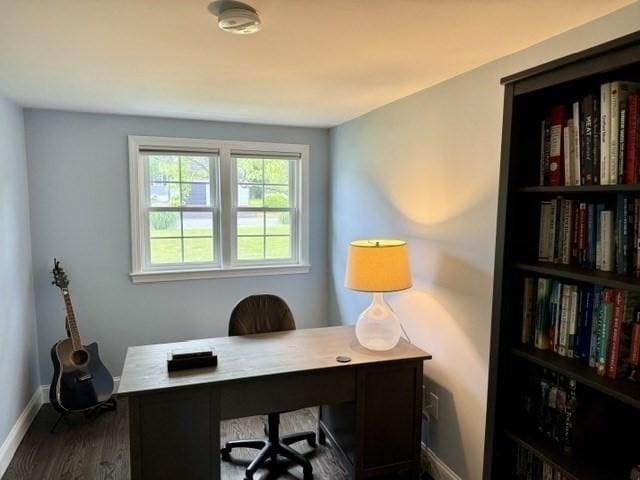214 Fisher St, Walpole, MA 02081 - office featuring baseboards and wood finished floors