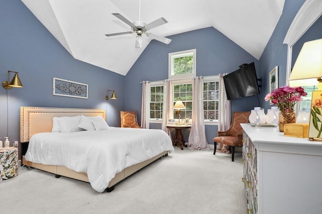 10 Highcroft Way Unit 10, Hopkinton, MA 01748 - bedroom with carpet floors, vaulted ceiling, and a ceiling fan