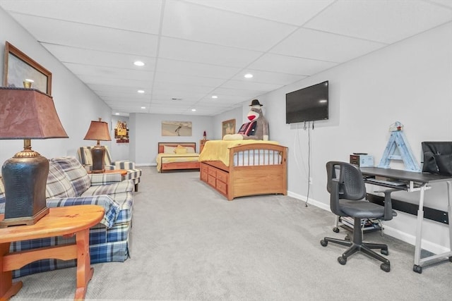 10 Highcroft Way Unit 10, Hopkinton, MA 01748 - carpeted bedroom with baseboards, recessed lighting, and a paneled ceiling