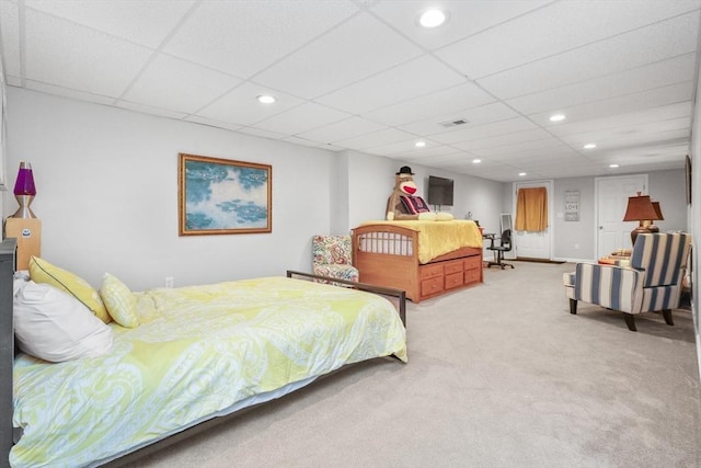 10 Highcroft Way Unit 10, Hopkinton, MA 01748 - bedroom featuring light carpet, a drop ceiling, and recessed lighting