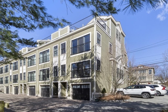 view of building exterior with a garage