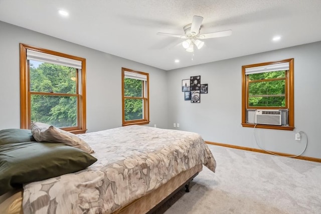 32 Berkeley, Pelham, NH 03076 - bedroom featuring cooling unit, carpet, recessed lighting, and a ceiling fan