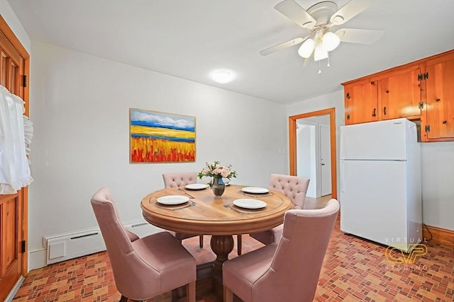 13 Meadow Ln, Acushnet, MA 02743 - dining room with a ceiling fan and baseboards