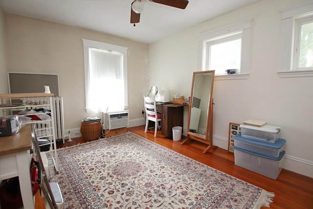 27 Summer St, Saugus, MA 01906 - home office featuring a ceiling fan, wood finished floors, and baseboards