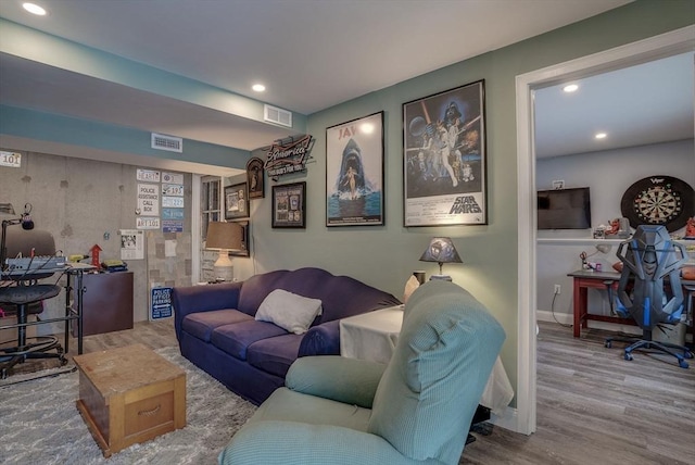 living room featuring hardwood / wood-style flooring