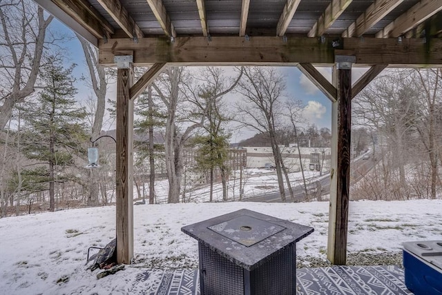 view of snowy yard