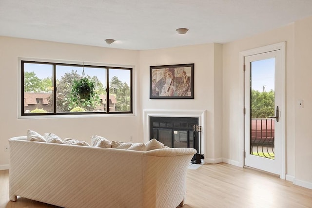 5 Thomas St Unit P17, Saugus, MA 01906 - living area with light wood finished floors and a glass covered fireplace