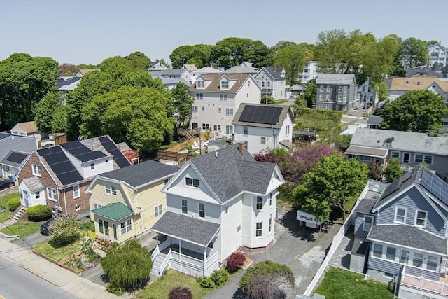 aerial view of residential area