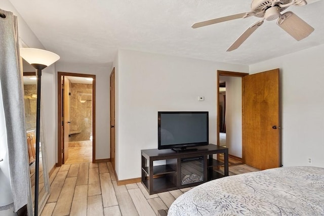 25 Williams Rd, Fitchburg, MA 01420 - bedroom featuring light wood-style flooring, baseboards, and a ceiling fan