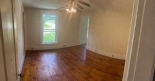 unfurnished room featuring wood finished floors