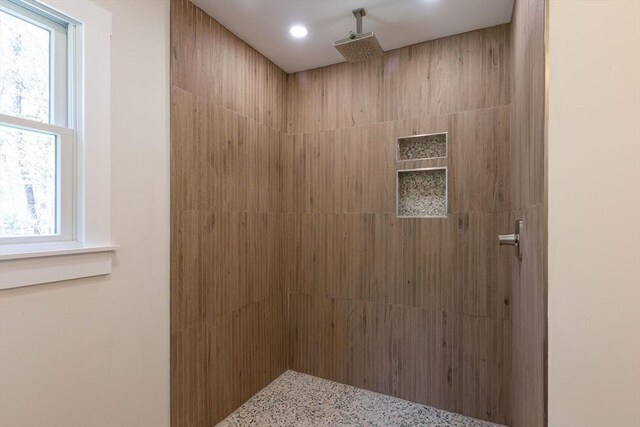 30 Grannys Ln, Orleans, MA 02653 - full bath featuring recessed lighting, tiled shower, and a healthy amount of sunlight