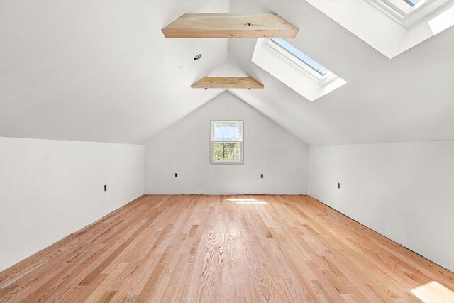 30 Grannys Ln, Orleans, MA 02653 - bonus room with wood finished floors and vaulted ceiling with skylight