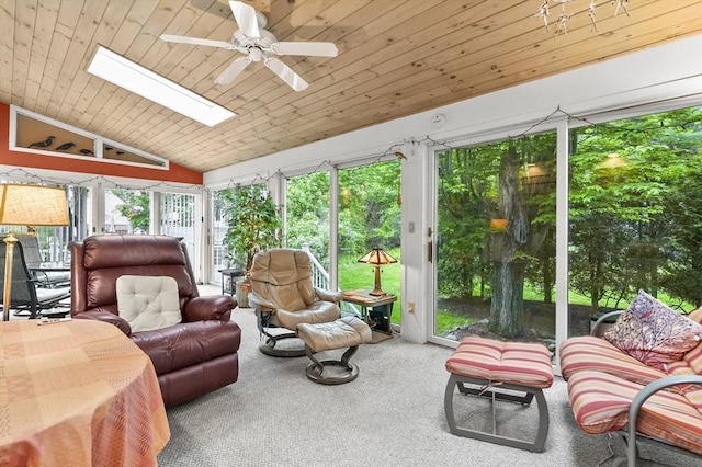 3 Tory Dr, Shrewsbury, MA 01545 - sunroom / solarium with vaulted ceiling, a skylight, wood ceiling, and carpet floors