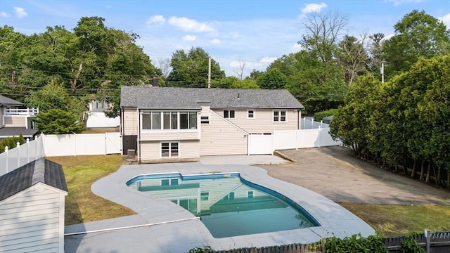 123 Walnut St, Saugus, MA 01906 - view of swimming pool featuring a gate, a fenced backyard, and a patio