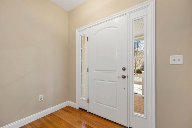 entrance foyer featuring light wood-type flooring