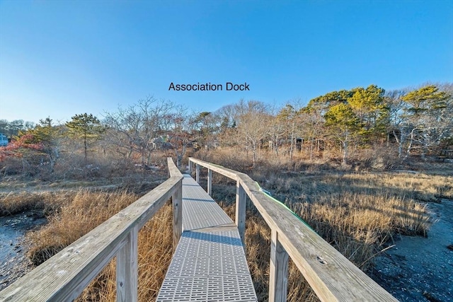 view of dock area