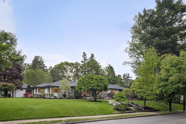 view of front facade with a front lawn