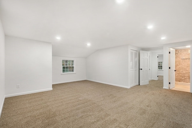 interior space with vaulted ceiling