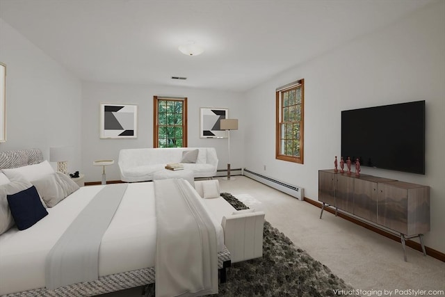 100 Avery Heights Dr, Holden, MA 01520 - bedroom with a baseboard heating unit and carpet flooring