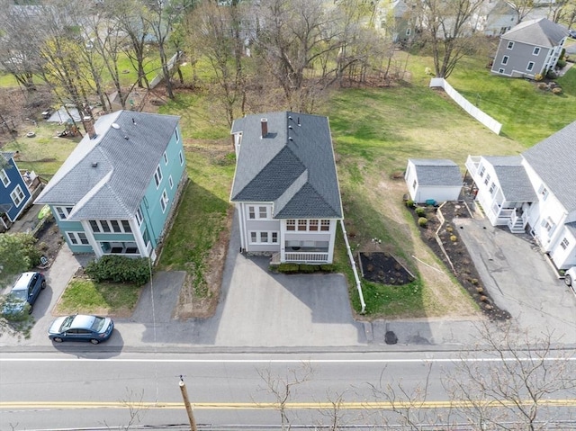 drone / aerial view with a residential view