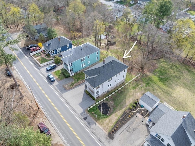 aerial view with a residential view
