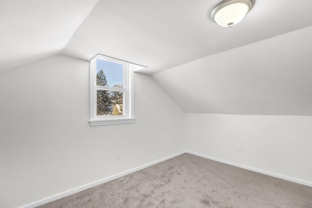 additional living space featuring carpet and lofted ceiling