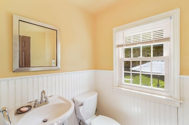 290 Cotuit Bay Dr, Barnstable, MA 02635 - bathroom featuring wainscoting, a sink, and toilet