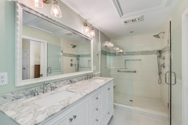 290 Cotuit Bay Dr, Barnstable, MA 02635 - bathroom featuring a stall shower and double vanity