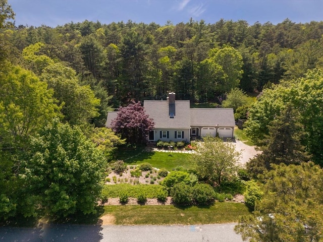 290 Cotuit Bay Dr, Barnstable, MA 02635 - view from above of property with a heavily wooded area