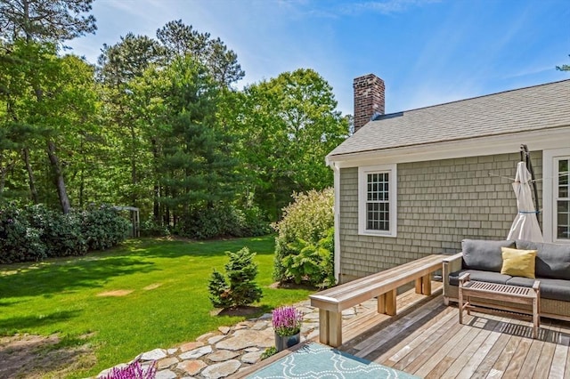 290 Cotuit Bay Dr, Barnstable, MA 02635 - deck with a lawn and an outdoor living space