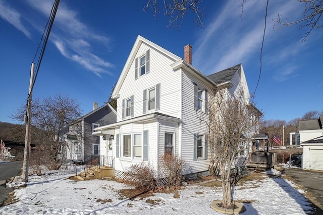 view of snowy exterior