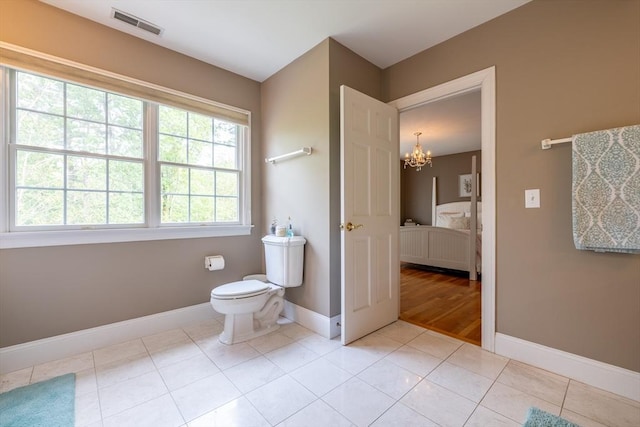 29 Hoveys Pond Dr, Boxford, MA 01921 - bathroom featuring a chandelier and tile patterned floors