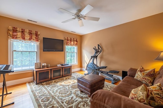 29 Hoveys Pond Dr, Boxford, MA 01921 - living area featuring light wood-style flooring and ceiling fan