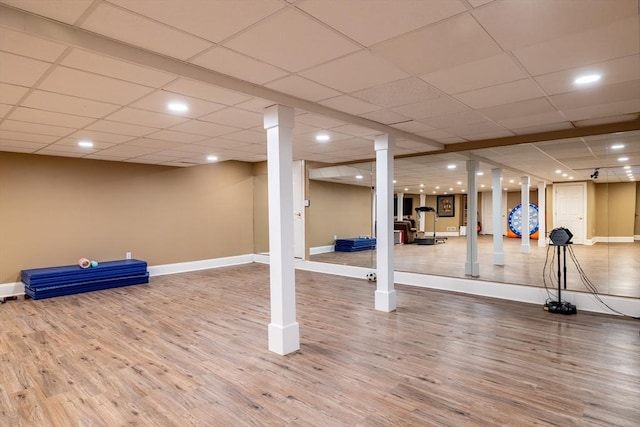 29 Hoveys Pond Dr, Boxford, MA 01921 - workout area with wood finished floors and recessed lighting