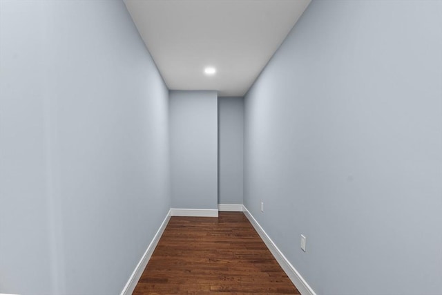 interior space with dark hardwood / wood-style flooring