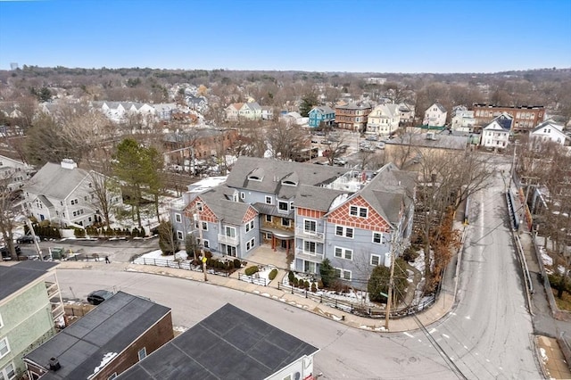 aerial view with a residential view