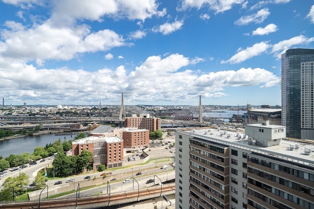 property's view of city with a water view