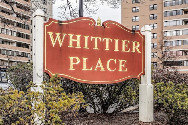 view of community sign